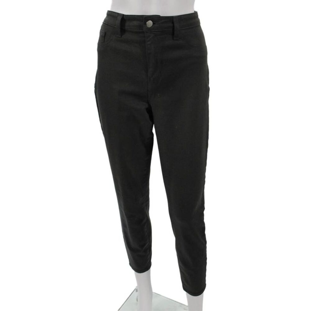 L'Agence Womens Skinny Black Cotton Blend Jeans Button Size 31